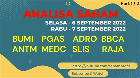 Analisa Saham Hari Ini Bumi Pgas Adro Bbca Antm Medc Slis Raja