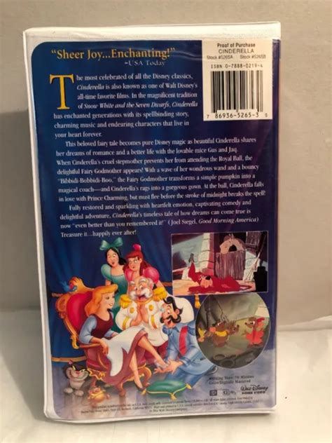 COLLECTION CHEF D ŒUVRE WALT Disney Cendrillon VHS 1995 coquille à