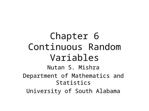 Ppt Chapter 6 Continuous Random Variables Dokumentips