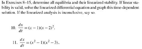 Solved In Exercises 815 Determine All Equilibria And Their Chegg