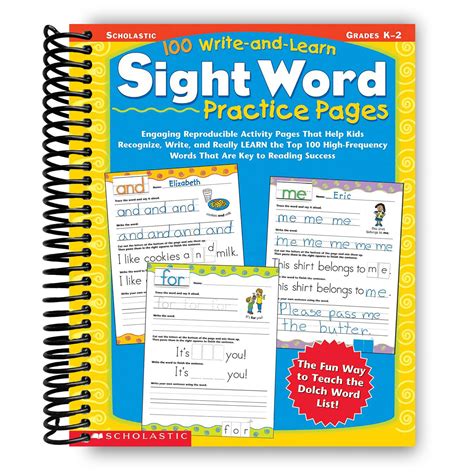 100 Write And Learn Sight Word Practice Pages Spiral Bound