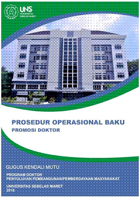 Pdf Prosedur Operasional Baku Pob Promosi Doktor Prosedur