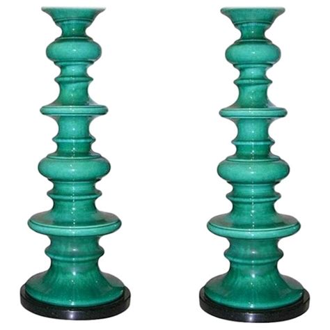 Tall Turquoise Porcelain Table Lamps at 1stDibs