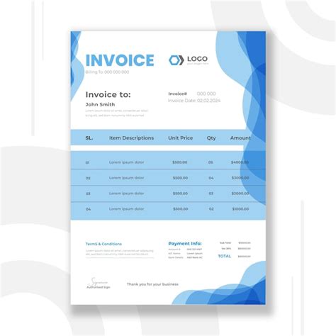 Premium Vector Abstract Geometric Business Invoice Template