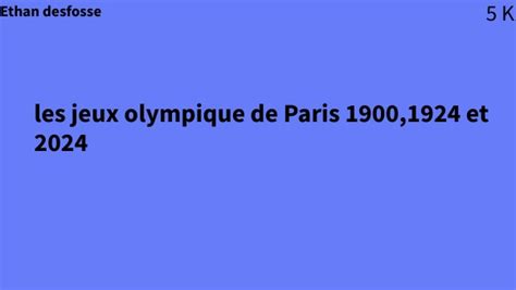 Les Jeux Olympique De 2024