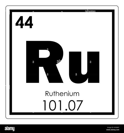 Ruthenium Chemical Element Periodic Table Science Symbol Stock Photo