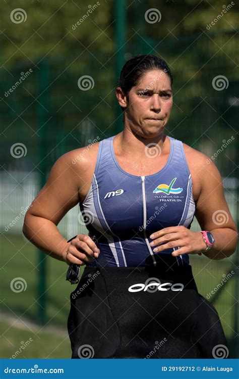 Female Triathlete after the Swim. Editorial Photography - Image of ...