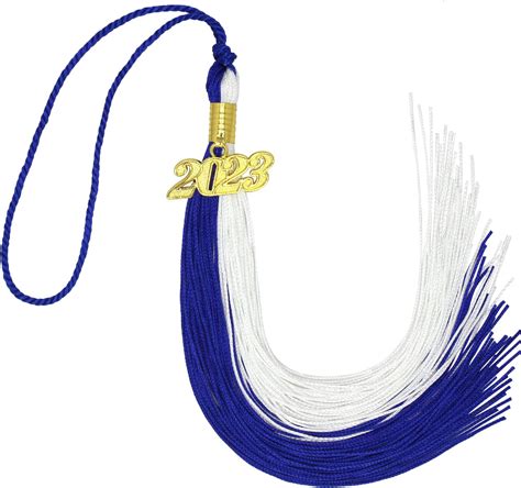 2024 Tassel Graduation Blue And White Graduation Tassel 2024 With Date Charm Mixed