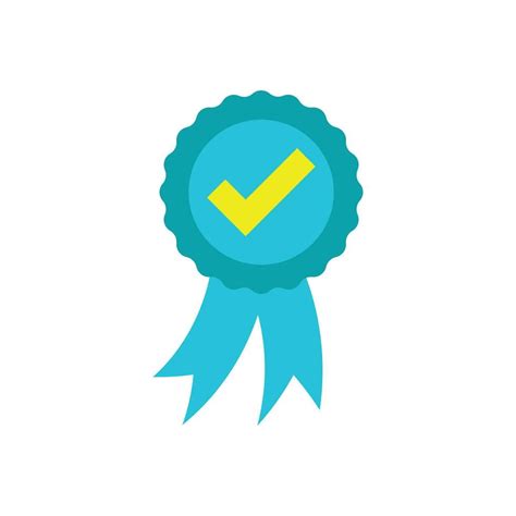 Approved Certificate Medal Icon In Flat Style Check Mark Stamp Vector