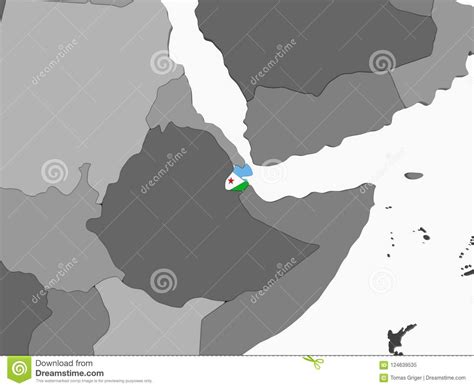 Djibouti Con La Bandera En El Globo Stock De Ilustraci N Ilustraci N