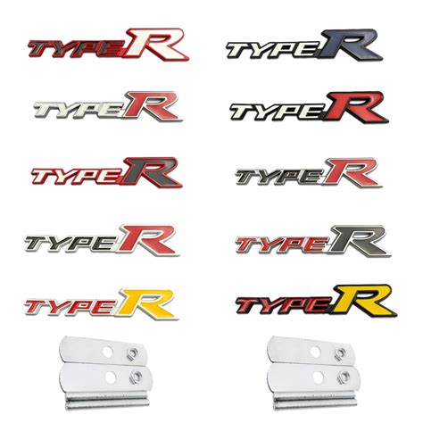 Metal Car Front Grille Emblem Decals For Honda Type R Logo Civic Accord