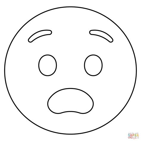 Fearful Face Emoji Coloring Page Colouringpages The Best Porn Website