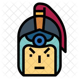 Warrior Icon - Download in Colored Outline Style