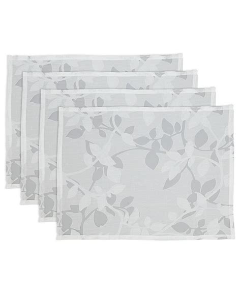 Saro Lifestyle Sheer Elegance Burnout Voile Vine Design Placemat Set Of