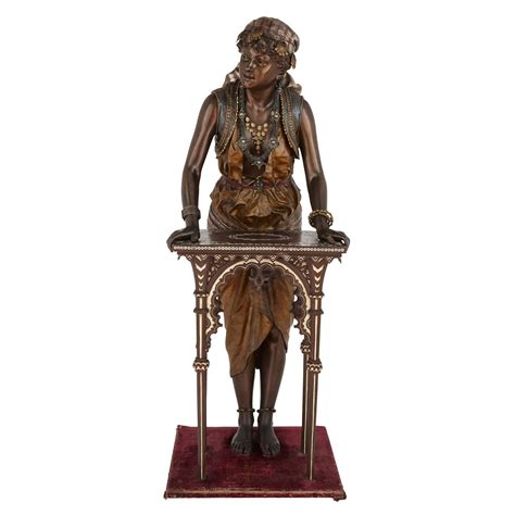 Monumental French Sculpture Of A Female Figure With Table By Louis