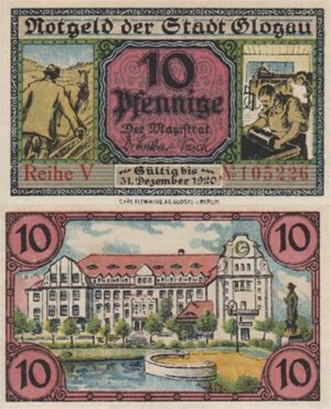 10 Pfennig Ville de Glogau Basse Silésie Numista