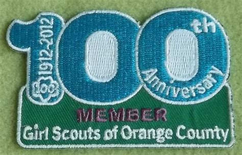 Girl Scouts Orange County 100th Anniversary Patch Member