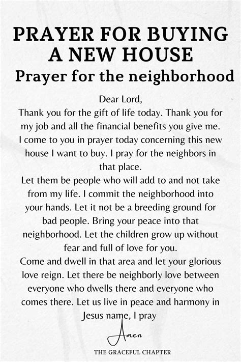 Prayers For Buying A New House Prayer For The Neighborhood Prayer