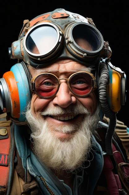 Premium Ai Image Man With Beard And Glasses Wearing Gas Mask