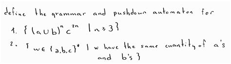 Solved Grammar Define The And Pushdown Automaton For Chegg