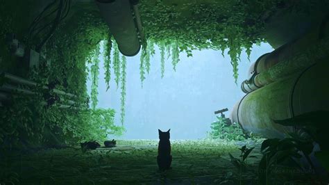 Cat Overgrown Shelter Stray Live Wallpaper - MoeWalls