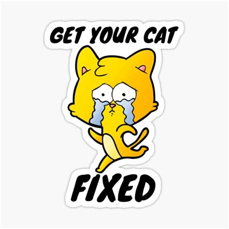 Get Your Cat Fixed Funny Cute Cat Design Sticker For Sale By Fun