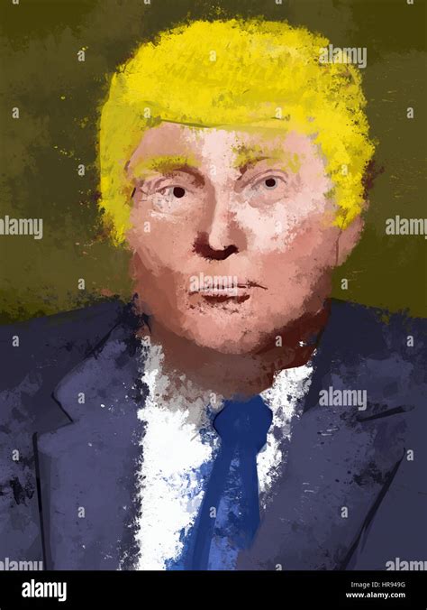 Donald Trump, president of USA, painted portrait Stock Photo - Alamy