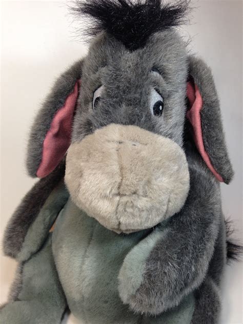 Disney Eeyore Plush Large 14 Grey Stuffed Animal Detachable Tail