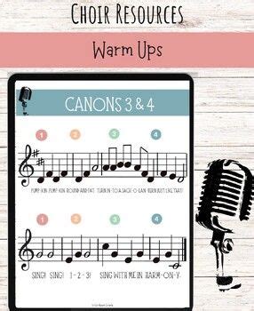 an ipad with music notes on it and the words choir resources warm ups ...