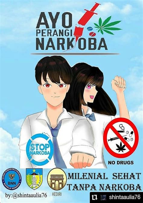 Contoh Poster Larangan Narkoba Lembar Edu