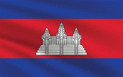 National Flag of Cambodia. Cambodia Flag. Waving Cambodia flag ...