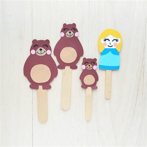 Goldilocks and the Three Bears Puppet Craft With Printable Template