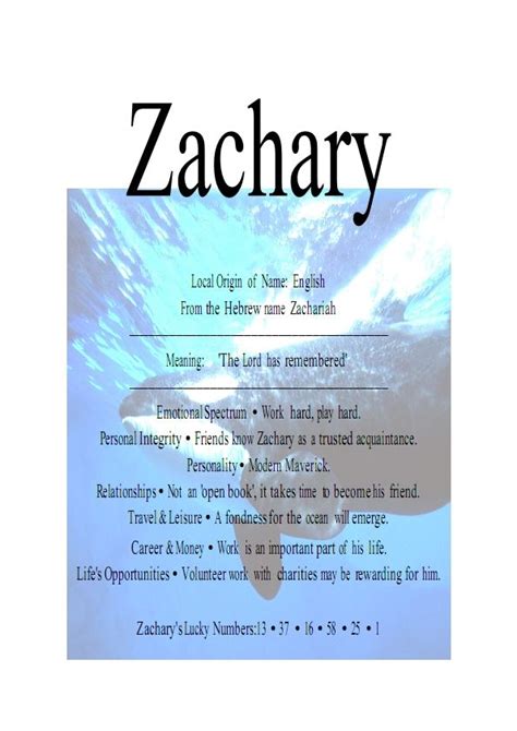 My Zachary Names With Meaning Meaning Of Your Name Names