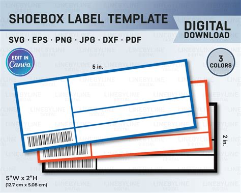 Shoe Box Label Template, Shoe Box Label, Custom Shoebox Label, Blank Shoe Box Label, Custom ...