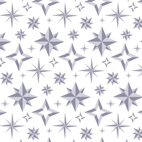 Free Vector Flat Design Silver Stars Pattern Design