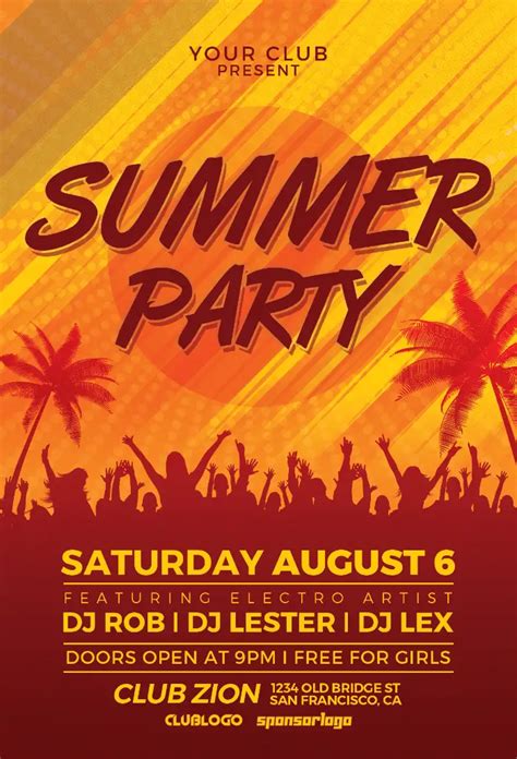 Beach Summer Party Flyer Template for Photoshop | Awesomeflyer