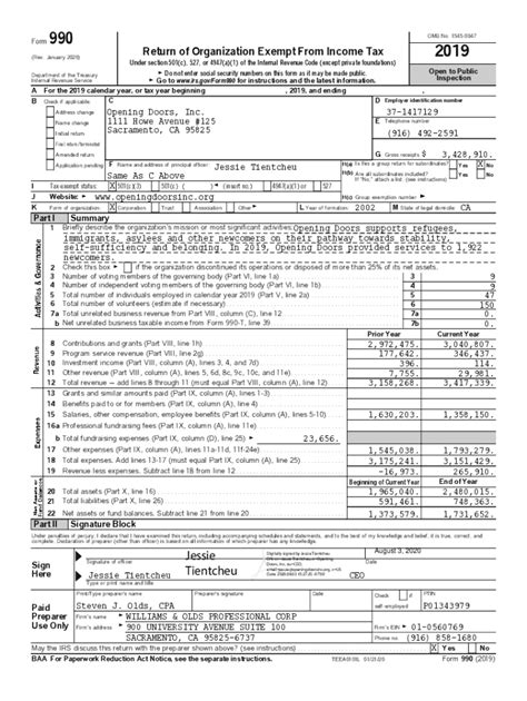 Fillable Online Fillable Online 990 Return Of Organization Exempt From