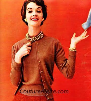 Couture Allure Vintage Fashion Classic Twin Set Sweaters 1955 Twin