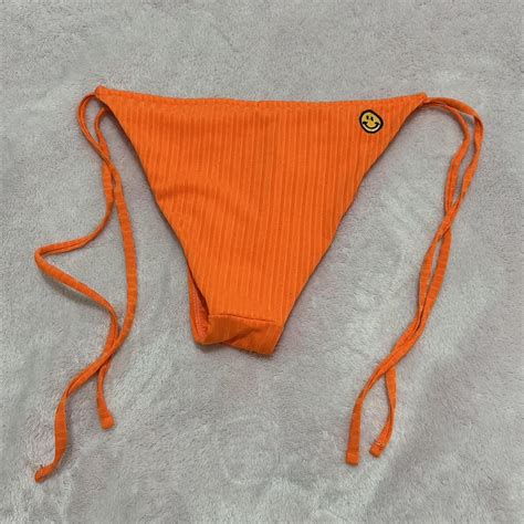 Misfit Leone Neon Orange Bikini Set With Triangle Depop