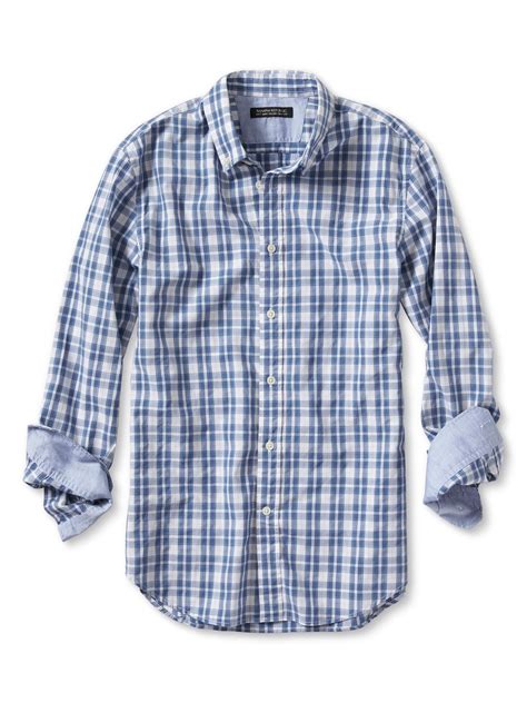 Tailored Slim Fit Soft Wash Bold Check Shirt Banana Republic