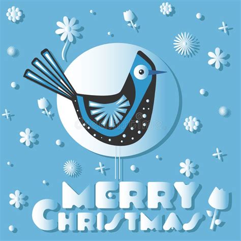 Bird Wishes Merry Christmas Stock Illustration Illustration Of