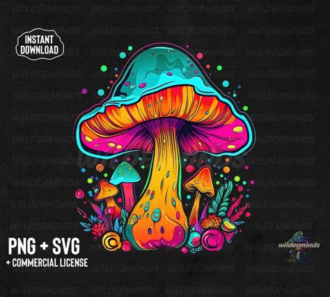 Colorful Mushroom Sublimation Design Download PNG Mushroom SVG - Etsy ...