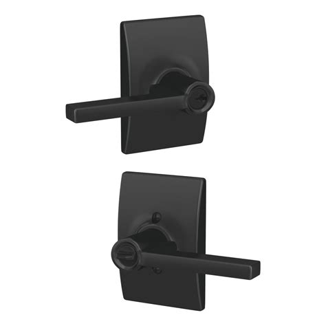 Shop Schlage F Latitude Matte Black Universal Keyed Entry Door Lever at ...