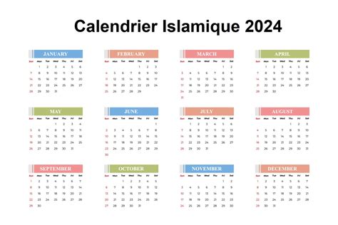 Calendrier Islamique 2024 PDF 2024 Calendrier