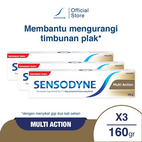 Jual Triple Sensodyne Toothpaste Pasta Gigi Sensitive Multi Action Aksi