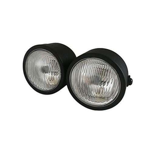 Fatecim Black Twin Headlight Motorcycle Double Dual Lamp Street Fighter