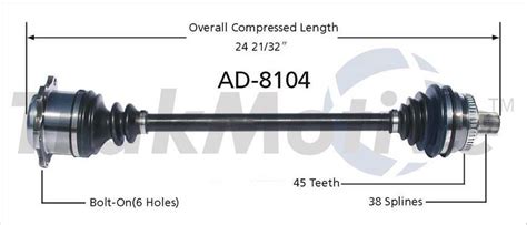 Audi Cv Axle Shaft Front Passenger Side Aftermarket Ad Surtrack