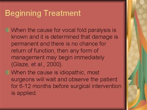 Vocal Fold Paralysis A Dynamic Look At Treatment