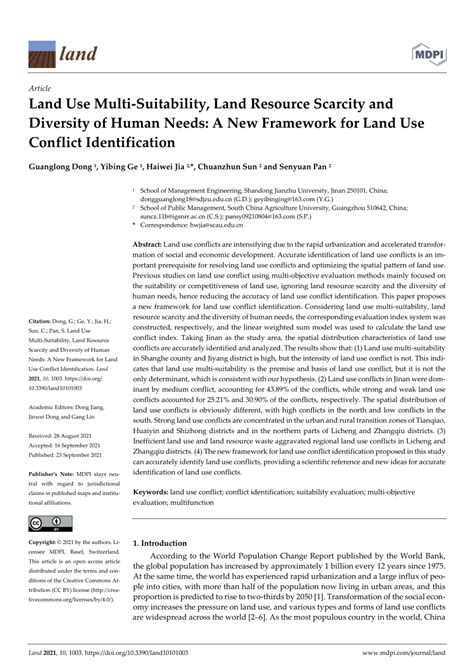 (PDF) Land Use Multi-Suitability, Land Resource Scarcity and Diversity of Human Needs: A New ...