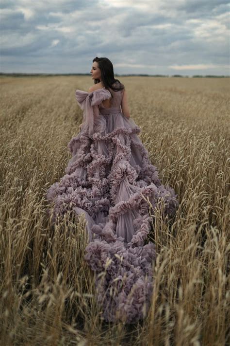 Vestidos De Maternidad De Tul Esponjoso Con Tren Largo Ropa De